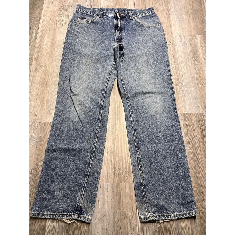 Vintage Lee Jeans Y2K Pants 34x30 Regular Straight Leg Stone Wash Denim Skater